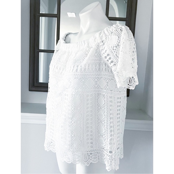 Sunday in Brooklyn White Evie Off-the-Shoulder Top, by Anthropologie Size S NEW - Picture 5 of 10